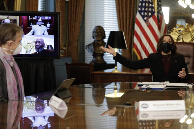 Coronavirus in den USA, Kamala Harris Diskussionsrunde in Washington