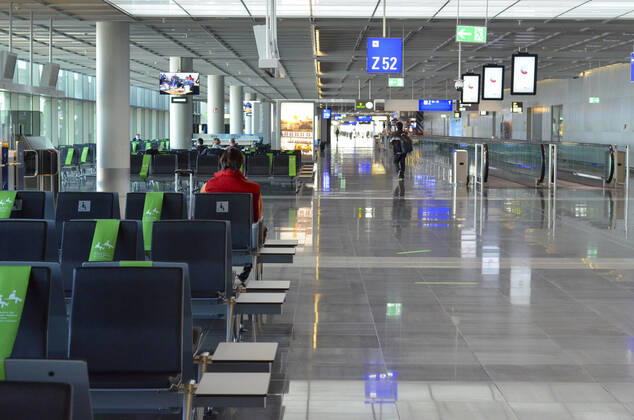 Coronavirus in Hessen, Eindrücke vom Flughafen in Frankfurt