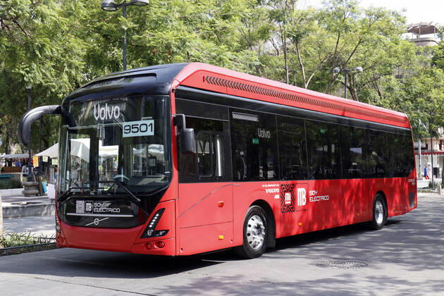 Mexico, Volvo electric bus as a service bus of the Metrobus system in Mexico City