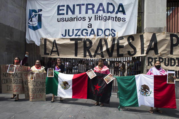 Mexico, Otomi Indigenous people protest against racism in Mexico City