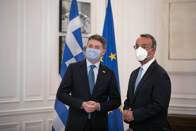 Greece, Finance Minister Christos Staikouras meets Eurogroup Chairman Paschal Donohoe