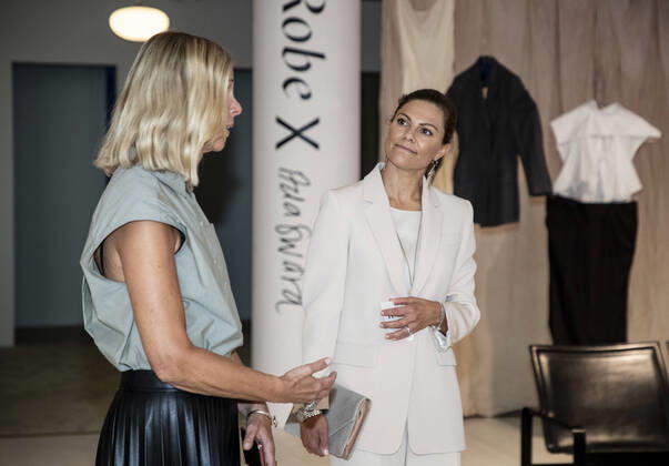 Princess Victoria visits sustainable fashion centre on the sidelines of Stockholm Fashion Week