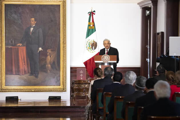 Mexico, Manuel Lopez Obrador presents government report in Mexico City