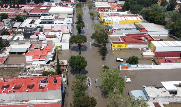 Mexico, flooding after heavy rain in Tula