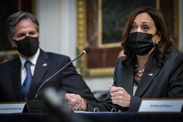 USA, Kamala Harris speaks at the US-Mexico HLED in Washington DC