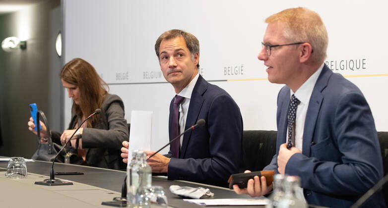 Brüssel, Pressekonferenz der Regierung zum Haushaltsplan 2022
