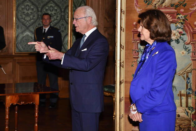 Schwedisches Königspaar Carl Gustaf und Silvia verleihen Orden in Stockholm