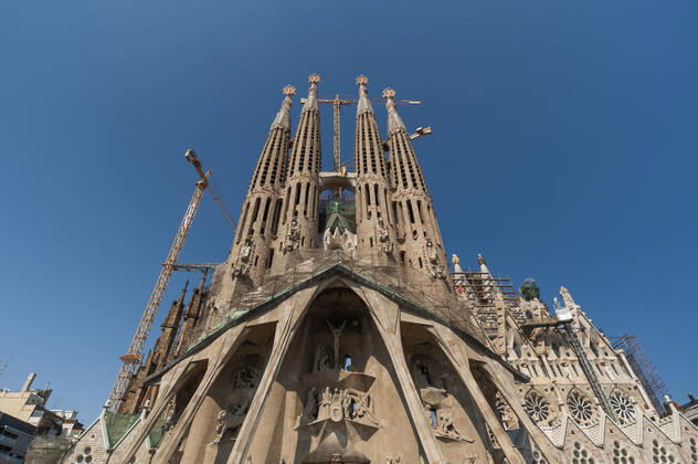 Basilica de la Sagrada Familia Barcelona im Bau, Archivbilder