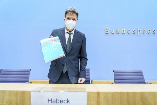 Berlin, Robert Habeck stellt Jahreswirtschaftsbericht 2022 vor