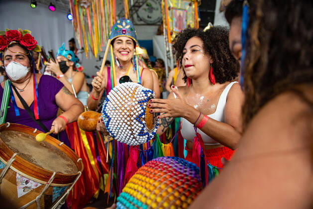 Brazil, Small Carnival Celebration in Rio de Janeiro