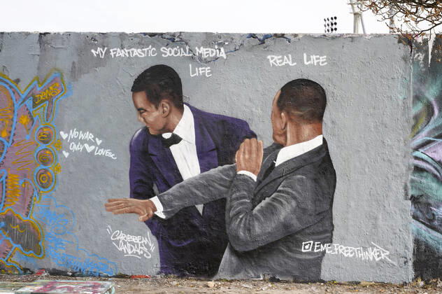 Berlin, Oscars Will Smith Mural by artist Jesus Cruz Artiles aka EME Freethinker in Mauerpark