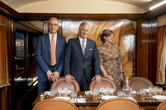 King Philippe of Belgium visits new Royals & Trains exhibition in Brussels