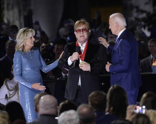 Elton John gives concert in the White House garden in Washington DC