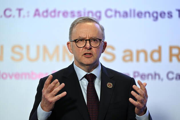 ASEAN-Gipfel Cambodia 2022 in Phnom Penh, Australien-Premier Anthony Albanese Pressekonferenz