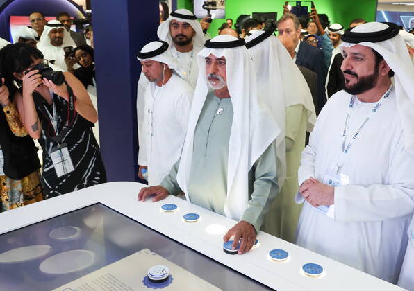 UAE, Scheich Mohamed bin Zayed Al Nahyan besucht den Global Media Congress 2022 in Abu Dhabi