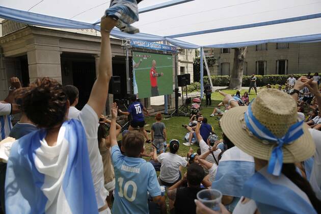 FIFA WM 2022, Finale, Argentinien - Frankreich, Public Viewing in Santiago