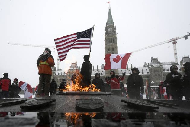 Canada, anniversary of the Freedom Convoy protests in Ottawa