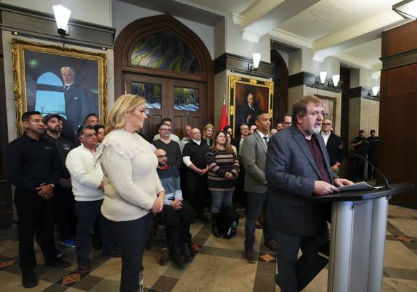 Canada, CUPE President Mark Hancock Press Event in Ottawa