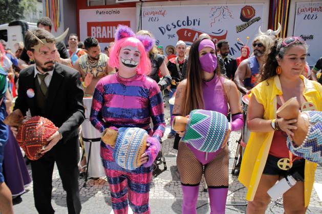 Brazil, Block Off of Justice Street Carnival Parade in Rio de Janeiro