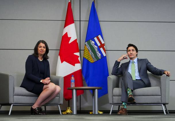 Canada, Prime Minister Justin Trudeau meets Alberta Premier Danielle Smith in Ottawa