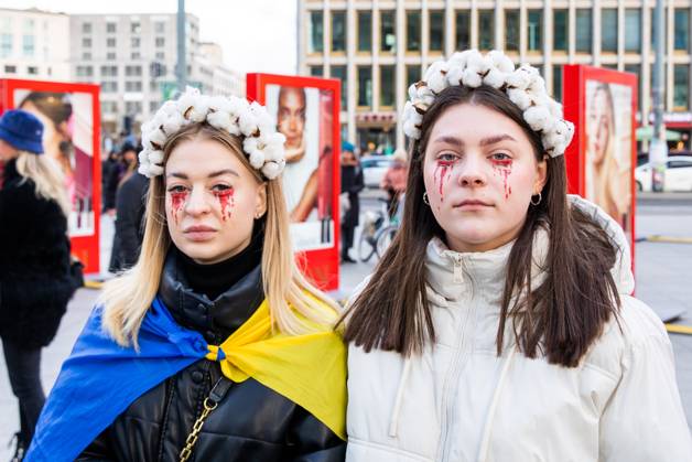 Berlin, protest of Ukrainian activists near the Berlinale