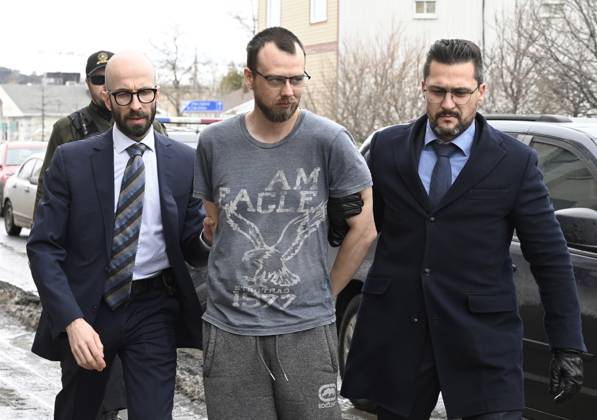 Canada, Steeve Gagnon on his way to a court date after rampage in Amqui
