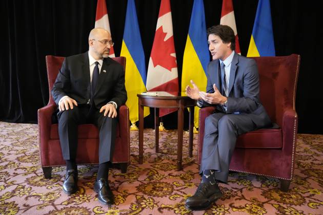 Canada, Prime Minister Justin Trudeau meets Ukraines Prime Minister Denys Shmyhal in Toronto