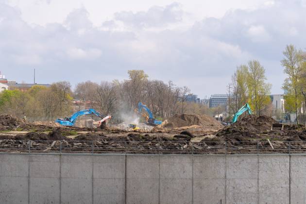 Berlin, demolition in Chancellor Park for the expansion of the Federal Chancellery