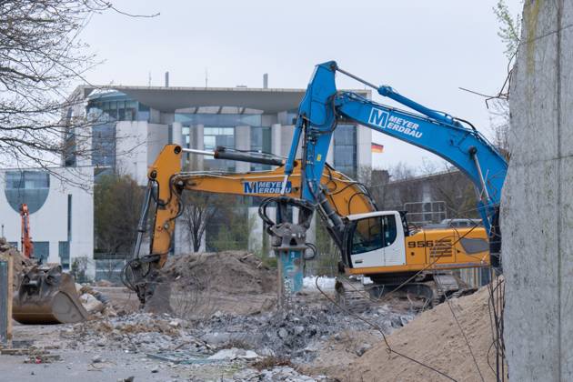Berlin, construction work on the extension to the Federal Chancellery