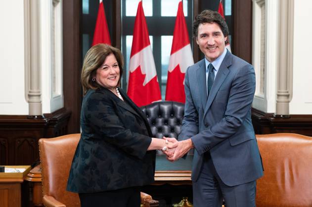Canada, Justin Trudeau meets Suzanne P. Clark in Ottawa