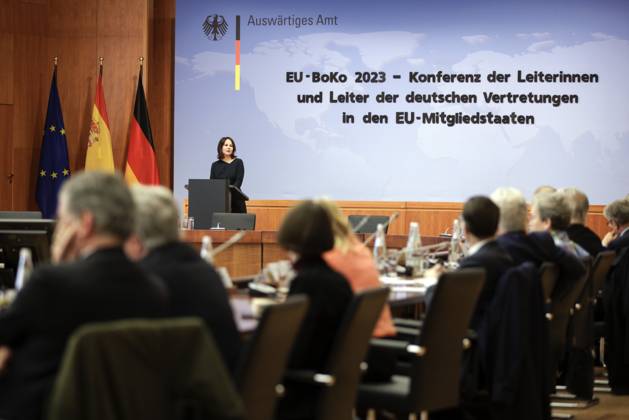Berlin, Annalena Baerbock and Jose Manuel Albares take part in EU BoKo conference