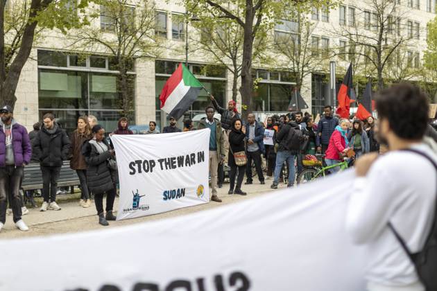 Berlin, protest against the fighting in Sudan