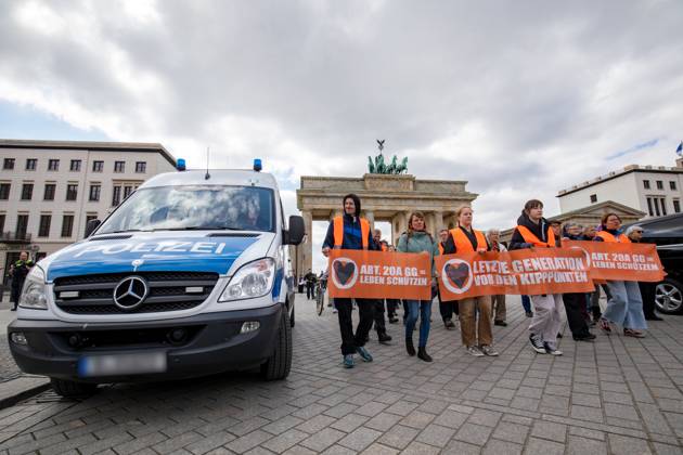 Berlin, protest march of climate activists Last Generation