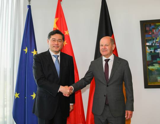 Berlin, Olaf Scholz meets Qin Gang, Foreign Minister of China