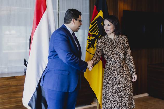 Berlin, Annalena Baerbock meets Ahmed Awadh bin Mubarak