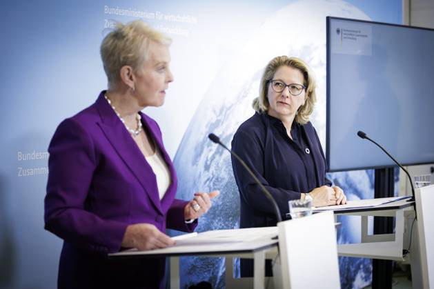 Berlin, Svenja Schulze Press conference on commitment to the global hunger crisis