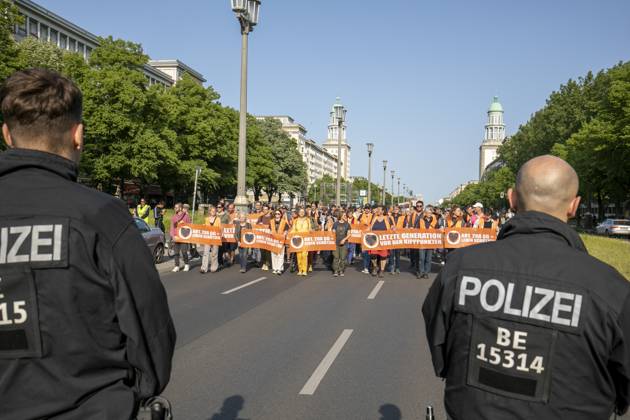 Berlin, protest march by climate activists of the Last Generation Alliance