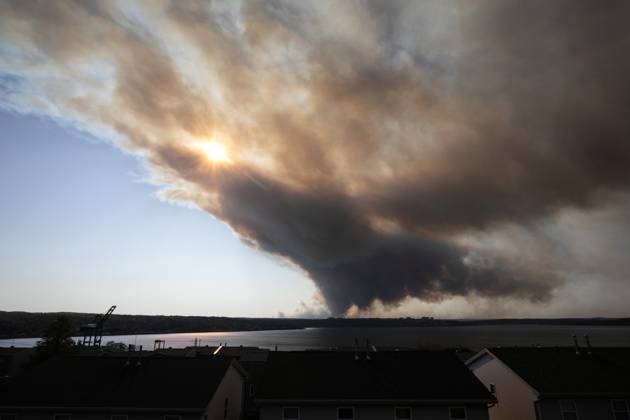 Canada, cloud of smoke over Halifax