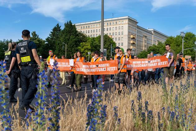 Berlin, protest march by climate activists of the Last Generation Alliance