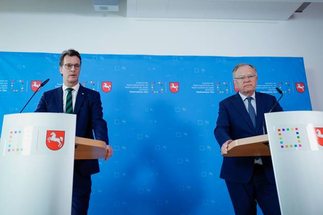 Berlin, PK after Minister Presidents Conference with Hendrik Wüst and Stephan Weil