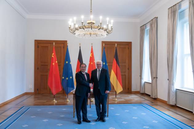 Berlin, Federal President Steinmeier receives Chinas Premier Li Qiang
