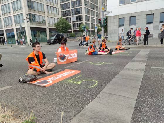 Berlin, protest by climate activists of the Last Generation group