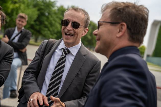 Berlin, Intel boss Pat Gelsinger after an appointment at the Federal Chancellery