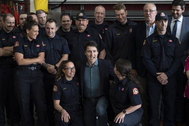 Canada, Prime Minister Justin Trudeau visits firefighters in Hammonds Plains and in Tantallon