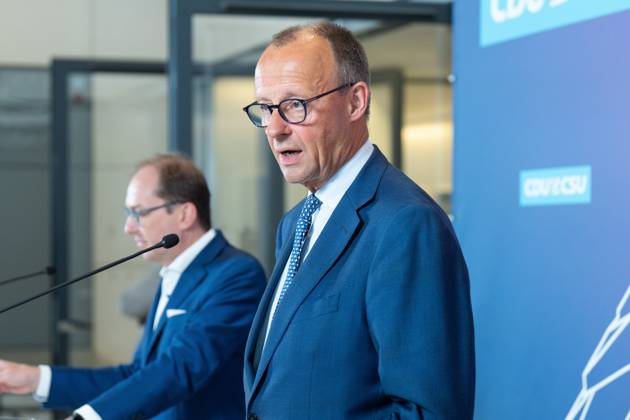 Germany, CDU CSU Press Conference with Friedrich Merz and Alexander Dobrindt in Berlin