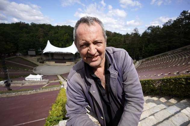 Rainald Grebe photo session for his concert Halleluja at the Waldbühne in Berlin