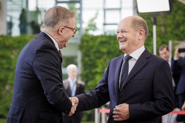 Berlin, Olaf Scholz receives Anthony Albanese