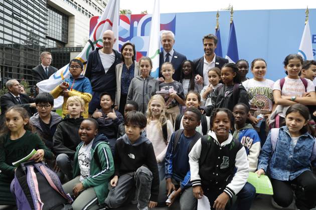 Paris, Tour de Bercy, Ministers attend event to mark 2024 Olympics