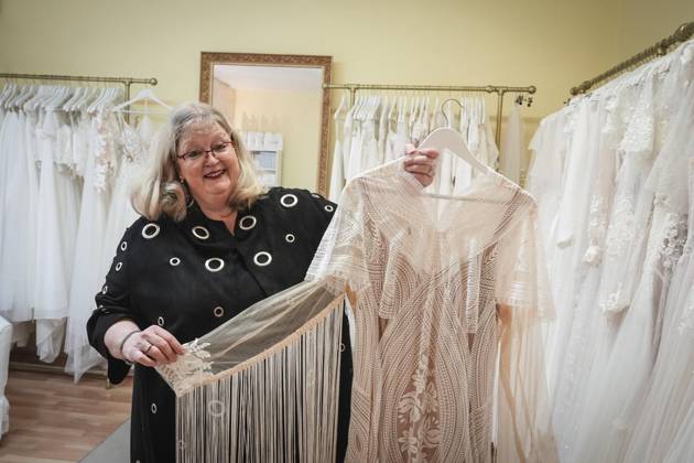 NRW, photo shoot in Gabi Hoffmanns bridal fashion shop in Duisburg