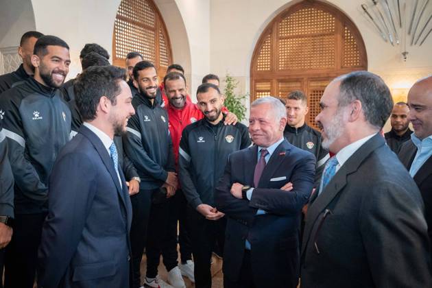 Jordan, King Abdullah II receives the Jordanian national football team